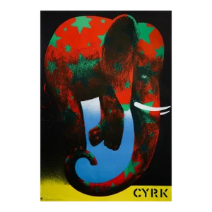 1974 Original Polish Circus Poster, Cyrk (Elephant) - Wasilewski