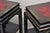 Wood Vintage Chinoiserie Black Lacquered Red Leather Top 2 Tier End Tables - A Pair For Sale - Image 7 of 12