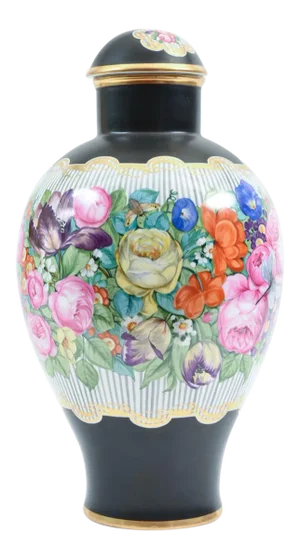 Art Nouveau German Porcelain Decorative Lidded Urn