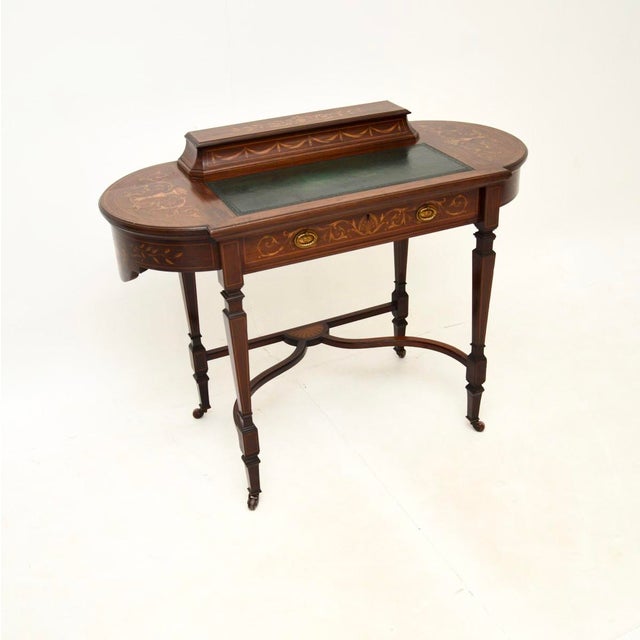Antique Victorian Inlaid Writing Desk, 1880s For Sale - Image 13 of 13