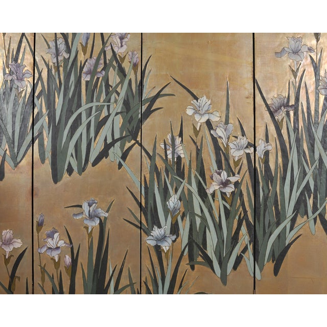 Chinese Export Coromandel Screen After Ogata Korin Irises For Sale - Image 17 of 18