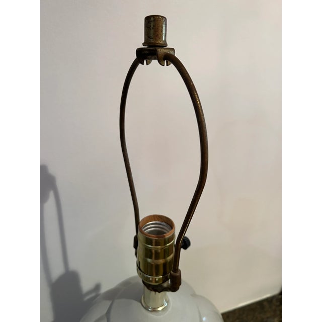 Mid-Century Modern 1980s Art Deco Blue Shell Table Lamp For Sale - Image 3 of 9