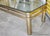 1980s Vintage Brass Hollywood Regency Style Modern Contemporary Glass Coffee Table For Sale - Image 5 of 12
