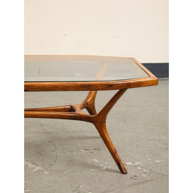 Vintage Midcentury Brazilian Wood and Glass Coffee Table For Sale - Image 9 of 11