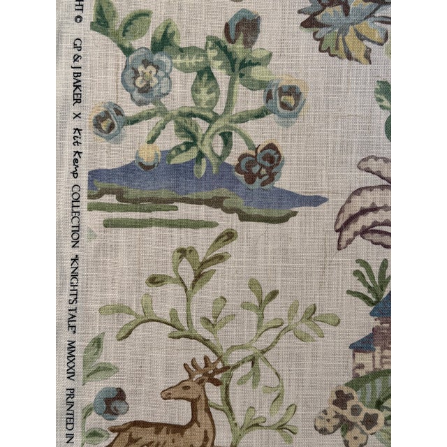 Blue G P & J Baker X Kit Kemp bp11058.3.0 Knight's Tale Sage/Blue Fabric 5 Yards For Sale - Image 8 of 9