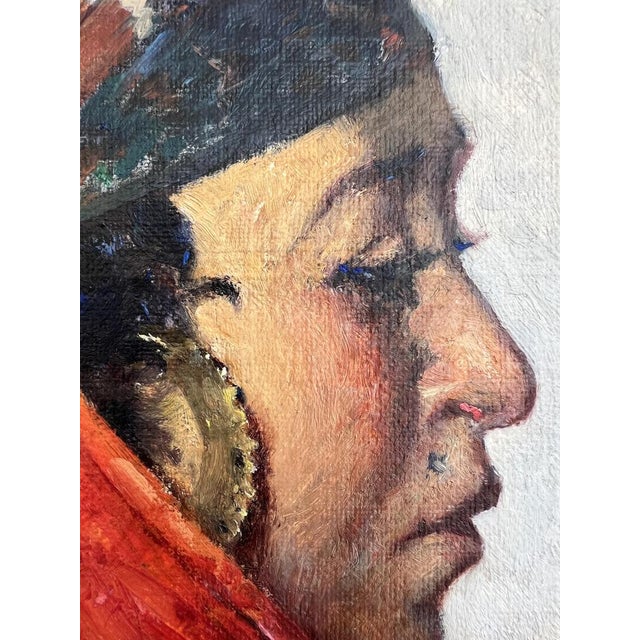 Francisque Noailly, Lady, Oil on Canvas & Cardboard, Framed For Sale - Image 4 of 13