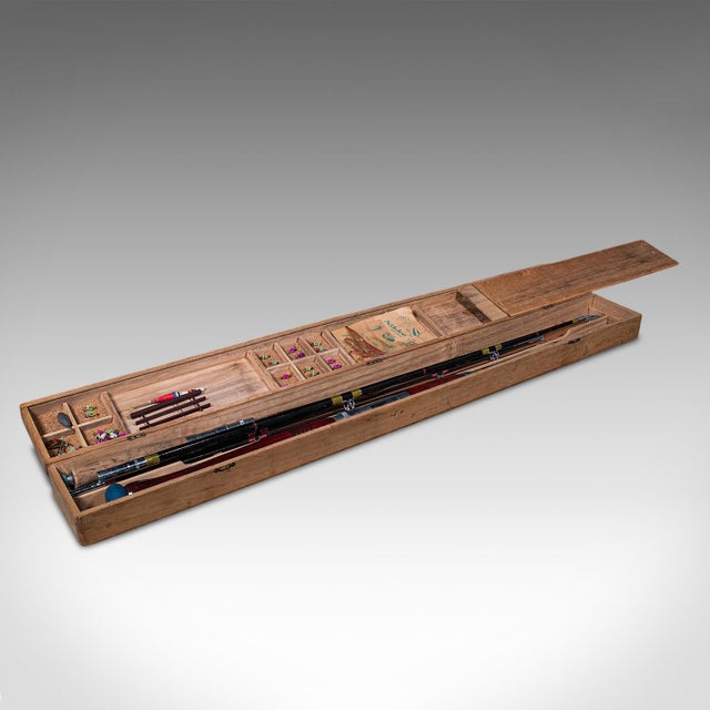 Japanese Vintage Cased Fishing Rod Set, Japanese, Cased, 8ft, 6ft, Mid Century, Pigeon For Sale - Image 3 of 12