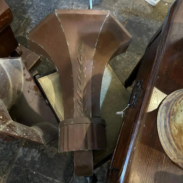 1930s Art Deco Copper Italian Theater Wall Sconces For Sale - Image 12 of 12