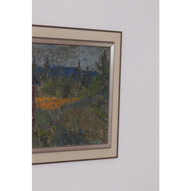 Mid-Century Modern Svan Grandin, House and Garden, 1950s, Oil on Panel, Framed For Sale - Image 3 of 13
