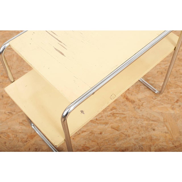 Model B12 Console Table in Chrome-Plated Tubular Steel and Beige Lacquered Plywood by Marcel Breuer for Thonet, 1928 For Sale - Image 5 of 14