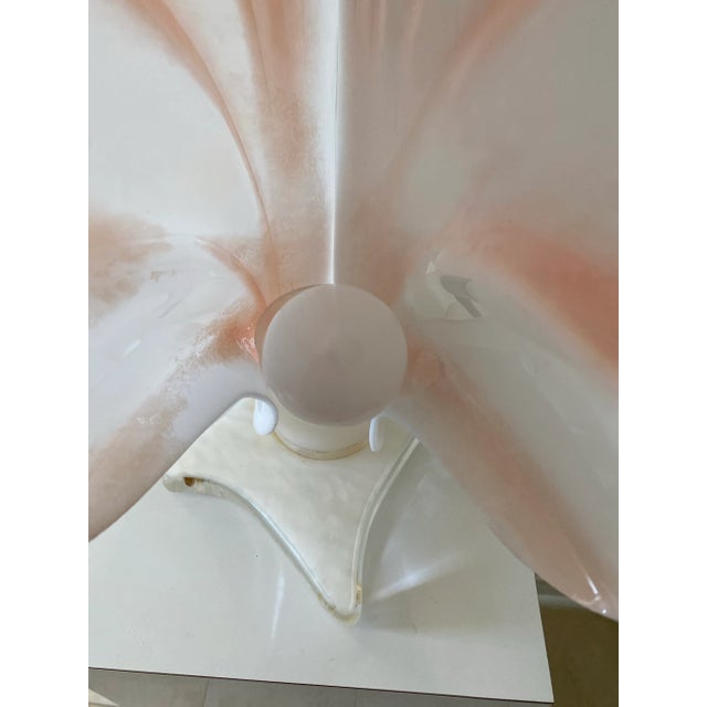 Plastic 1980s Vintage Art Deco Rougier Style Shell Wing Table Lamp For Sale - Image 7 of 11