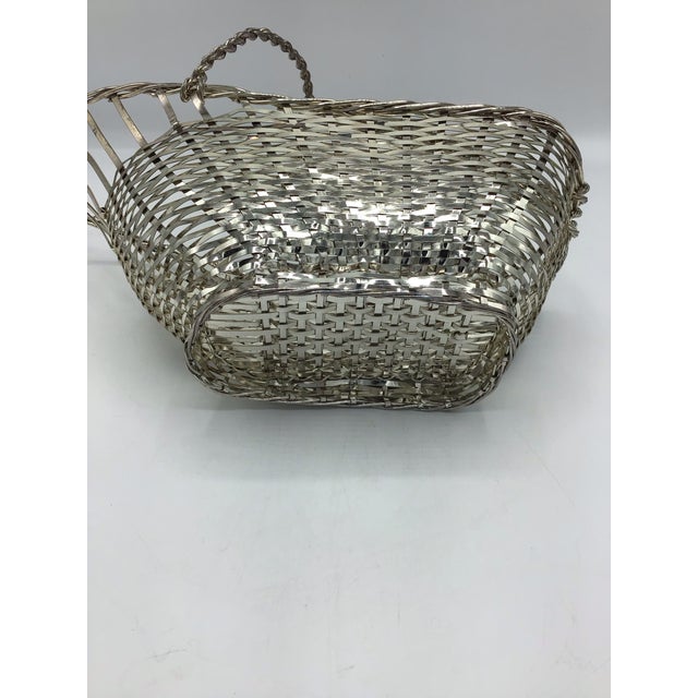 Christofle Vintage French Wine Basket Caddy Woven Wire Christofle Style For Sale - Image 4 of 8