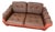 Vintage Danish Brown Leather Tufted Sofa / 2 Seater Lounge / Loveseat For Sale