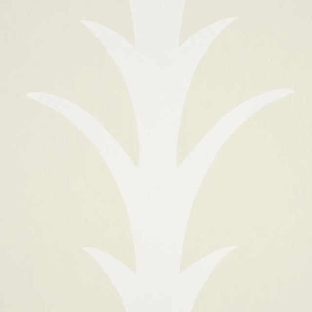 Contemporary Schumacher x Celerie Kemble Acanthus Stripe Wallpaper in Ivory on Neutral For Sale - Image 3 of 4