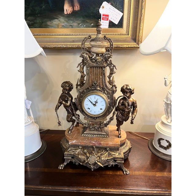 Early 20th Century Imperial Franz Hermle Brevettato Figural Mantle