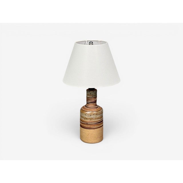 1950s Tue Poulsen, Table Lamp, Beige Stoneware, Denmark For Sale - Image 4 of 10