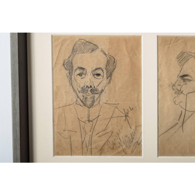 Signed Pencil Sketches by Enrico Caruso For Sale In Miami - Image 6 of 10