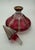 Bohemian Red Perfume Bottle With Gilt Accents For Sale In Jacksonville, FL - Image 6 of 12