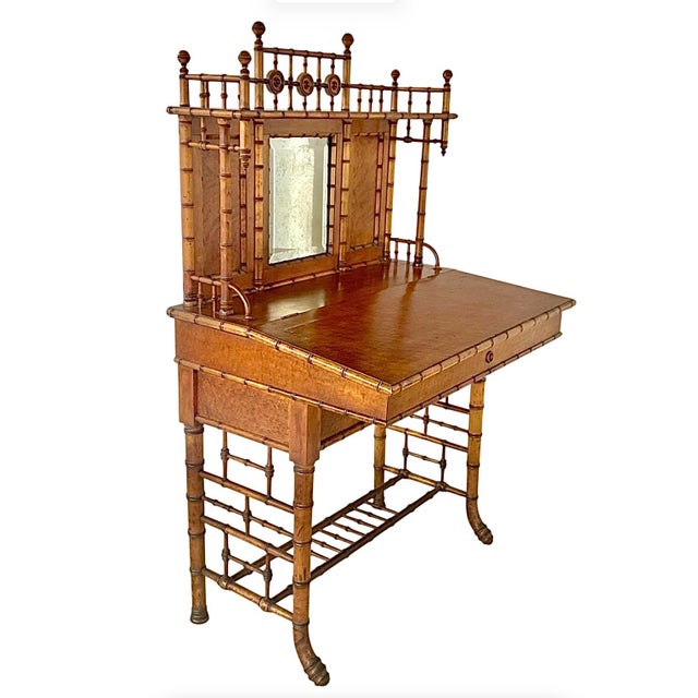 R. J. Horner American Victorian Faux Bamboo Desk For Sale - Image 11 of 13