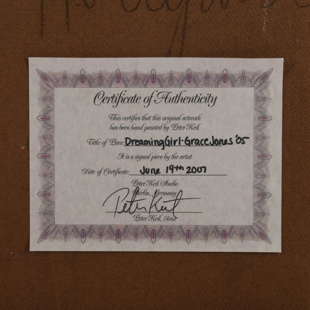 Late 20th Century Framed Signed Peter Keil "Dreaming Girl" Oil on Masonite For Sale - Image 5 of 9