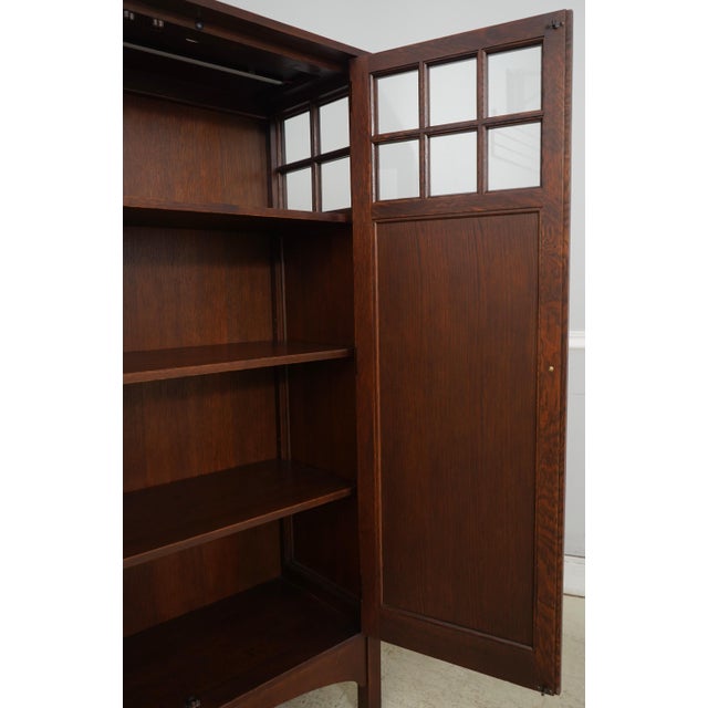 Stickley Stickley Harvey Ellis Arts & Crafts Oak 2 Door Cabinet For Sale - Image 4 of 18