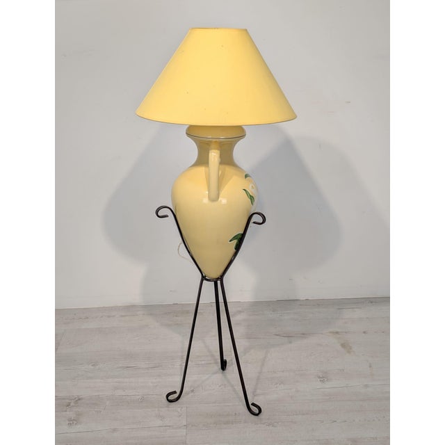 Vintage Ceramic Orange Floor Lamp, 1980s For Sale - Image 3 of 18
