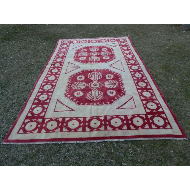 Vintage Turkish Kars Rug 6′6″ × 10′2″ For Sale - Image 13 of 13