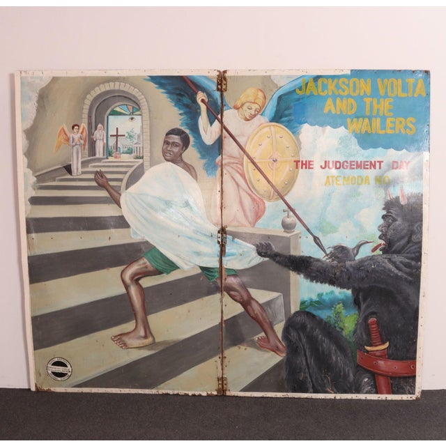 Monumental Ghanaian "Concert Party" Fragmentary Bifold Painting by Mark Anthony For Sale - Image 4 of 18