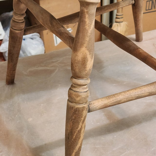 Vintage Windsor-Style Brace Back Chair Newly Refinished in Carbon Grey For Sale - Image 12 of 12