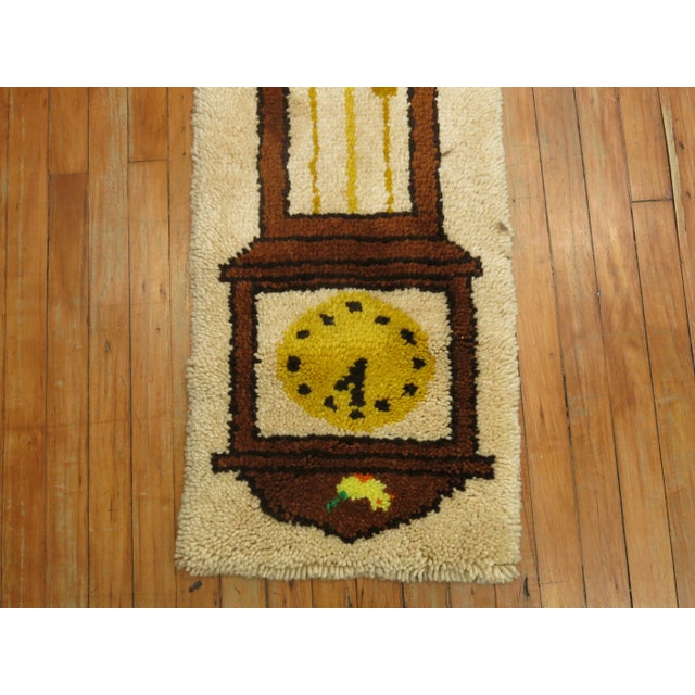 Grandfather Clock Vintage Rug - 1'5" x 4'8" For Sale - Image 4 of 8