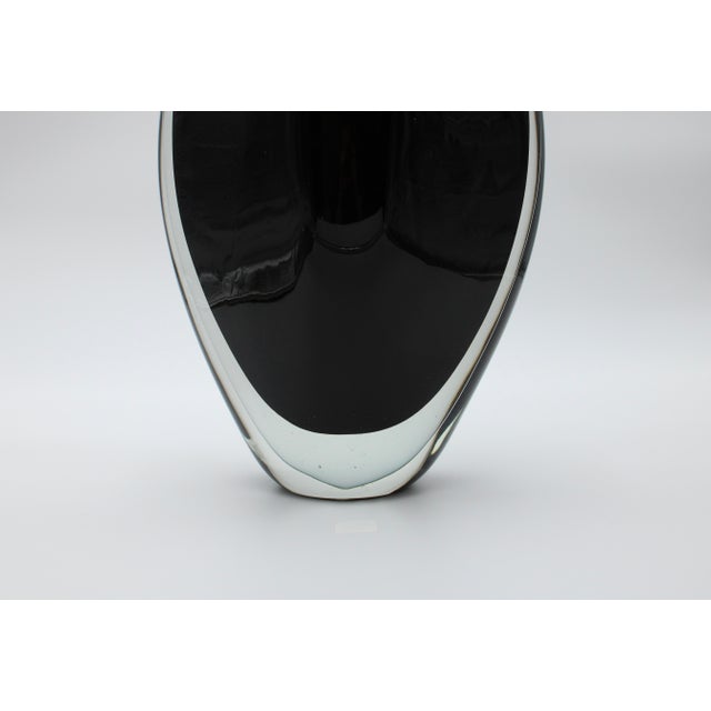 Glass Black Sofio a Sbruffi Murano Vase (L) For Sale - Image 7 of 8