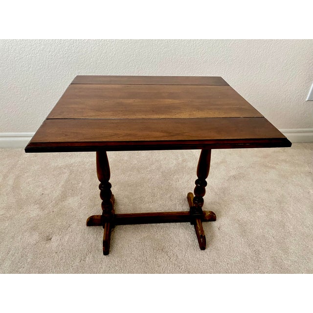 Vintage Drop-Leaf Accent Table From the Highly Collectible "Diplomat" Collection by the Brandt Furniture Excellent Condition For Sale - Image 9 of 13