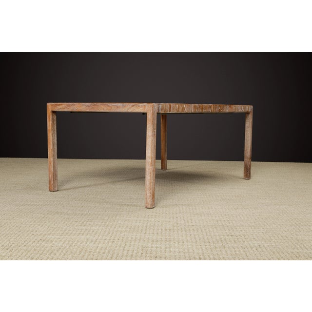 Wood Lou Hodges California Modern Cerused Oak Extendable Dining Table, c 1979, Signed For Sale - Image 7 of 12