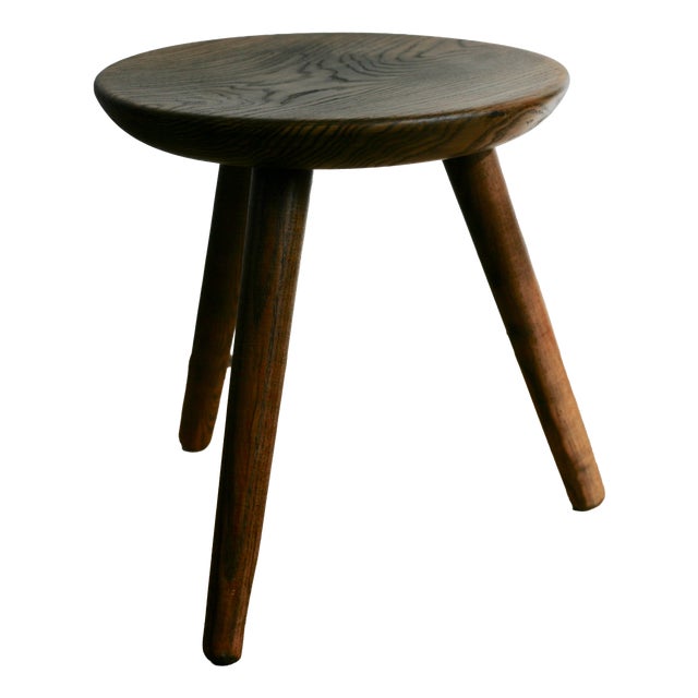 Vintage Tripod Stool in Wood, 1950s For Sale