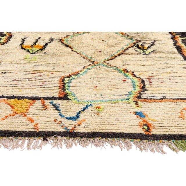 Berber Tribes of Morocco Vintage Azilal Boucherouite Moroccan Rug, 03'11 X 07'10 For Sale - Image 4 of 10