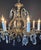 Mid-Century Modern Vintage Chandelier- Vintage Spanish Brass Chandelier With 8 Lights & Faceted Crystal For Sale - Image 3 of 8