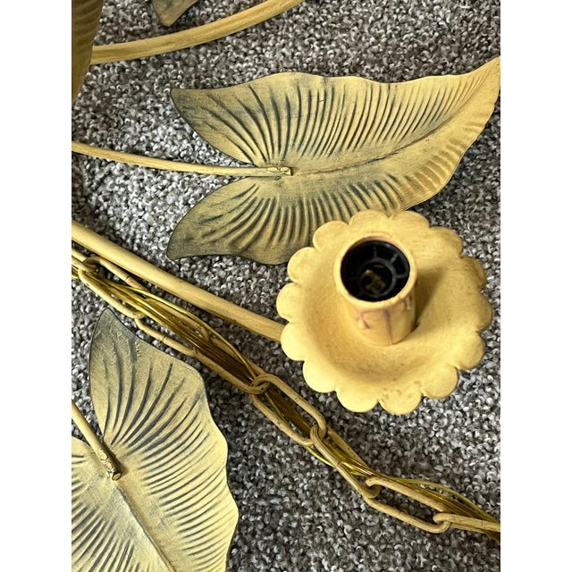 Mid 20th Century Hollywood Regency Calla Lily Flower Chandelier For Sale - Image 4 of 7