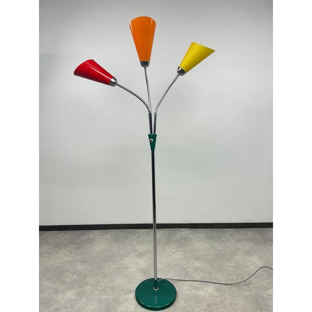 Lidokov floor lamp S102 in perfect original condition with new handmade lampshades. This piece is attributed to the...