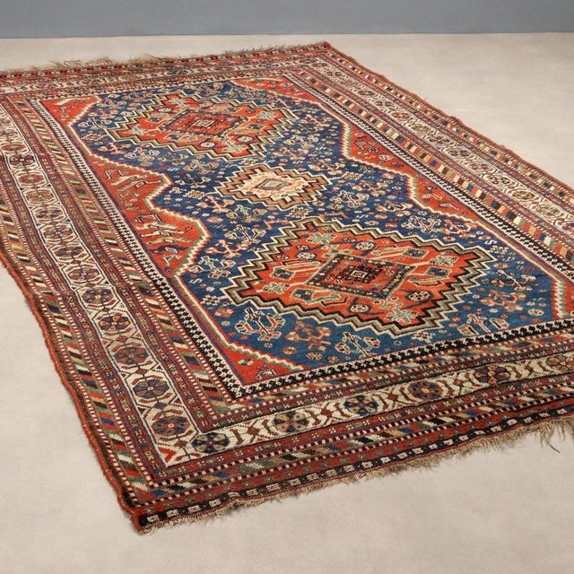 Blue Middle Eastern Afshar Rug For Sale - Image 8 of 8