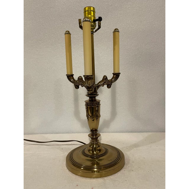 Stiffel Mid 20th Century Empire Brass Bouillotte Lamp For Sale - Image 4 of 4