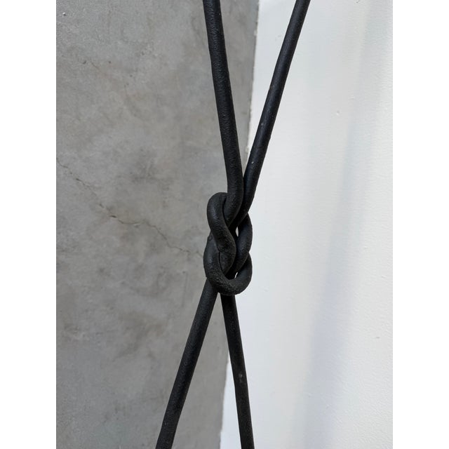 Metal 1980’s Vintage Giacometti-Style Iron and Glass Top Console Table For Sale - Image 7 of 12