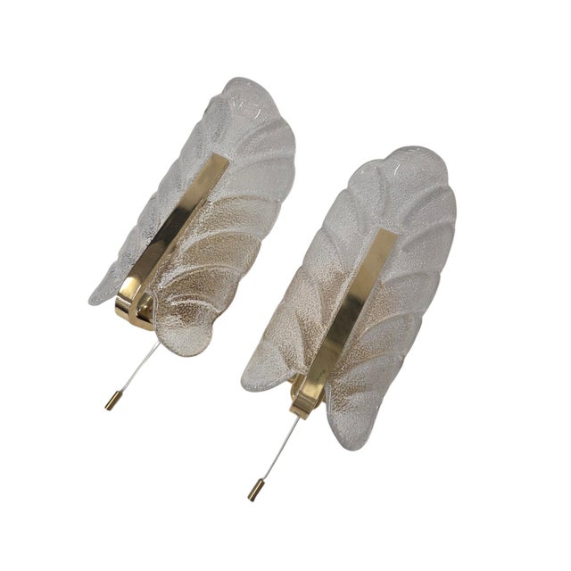Wall Lights Acanthus Leaf by Orrefors and JBS Fagerlund and Carl Fagerlund, Sweden, 1960s, Set of 2 For Sale - Image 15 of 16