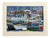 Michel Godjevac, View of the Port of Saint-Tropez, 1982, Acrylic Painting on Paper For Sale