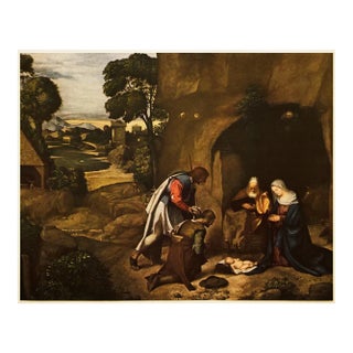 1956 After Giorgione "The Adoration of the Shepherds", Vintage Full-Color Print For Sale