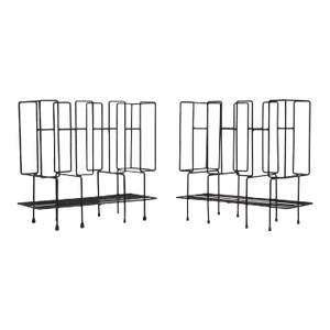 1950s Mid Century Metal Record Rack Attributed to Sol Bloom- a Pair