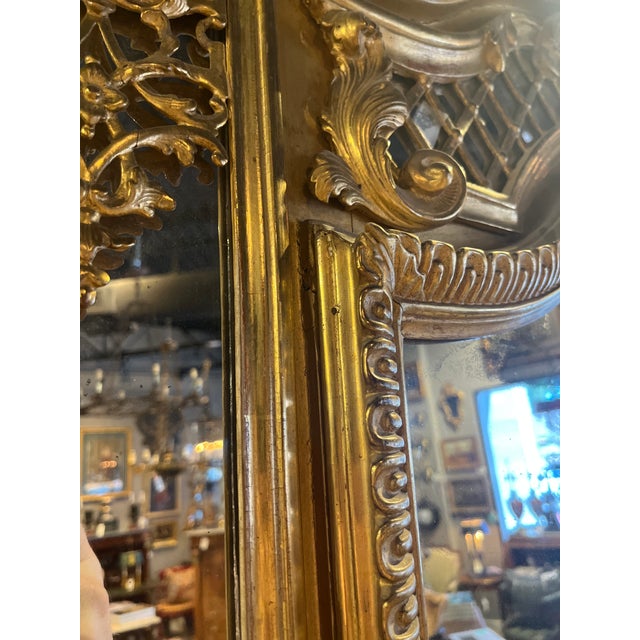 19th Century Louis XVI Style Trumeaux Mirror With Original Gilding For Sale In Phoenix - Image 6 of 8