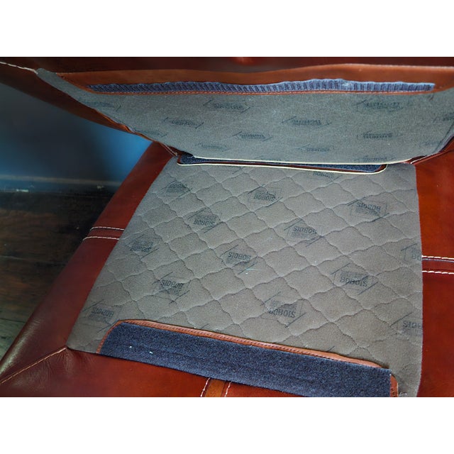 1980s 1980s Vintage French Cognac Leather Cushion Ottoman by Roche Bobois For Sale - Image 5 of 8