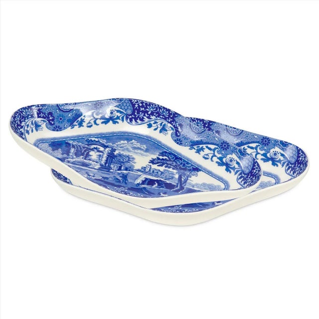 English Spode Blue Italian Pickle Dishes - Set of 2 For Sale - Image 3 of 3