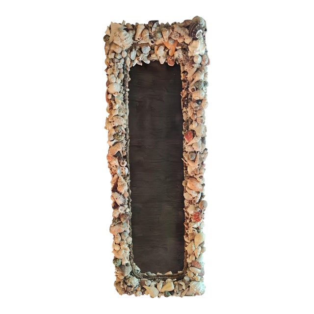 Custom Artisan Seashell Mirror - Handcrafted Ca Coastal Statement Piece For Sale
