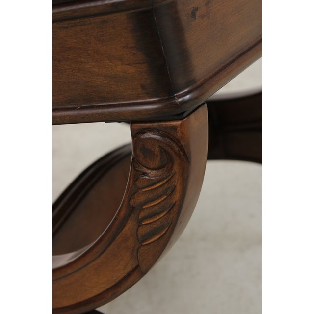Pair of Mahogany French Style Upholstered Footstools For Sale - Image 11 of 13